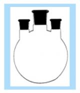 Flask Round Bottom, three neck parallel